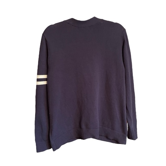 Letterman Cardigan Sweater button up- White Stripes -Letter B on Pocket Size XL - Picture 2 of 11